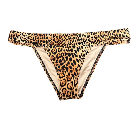 Victoria's Secret Other - Victoria's‎ Secret Leopard Print Bikini Bottom Gold Logo Brown Tan Large
